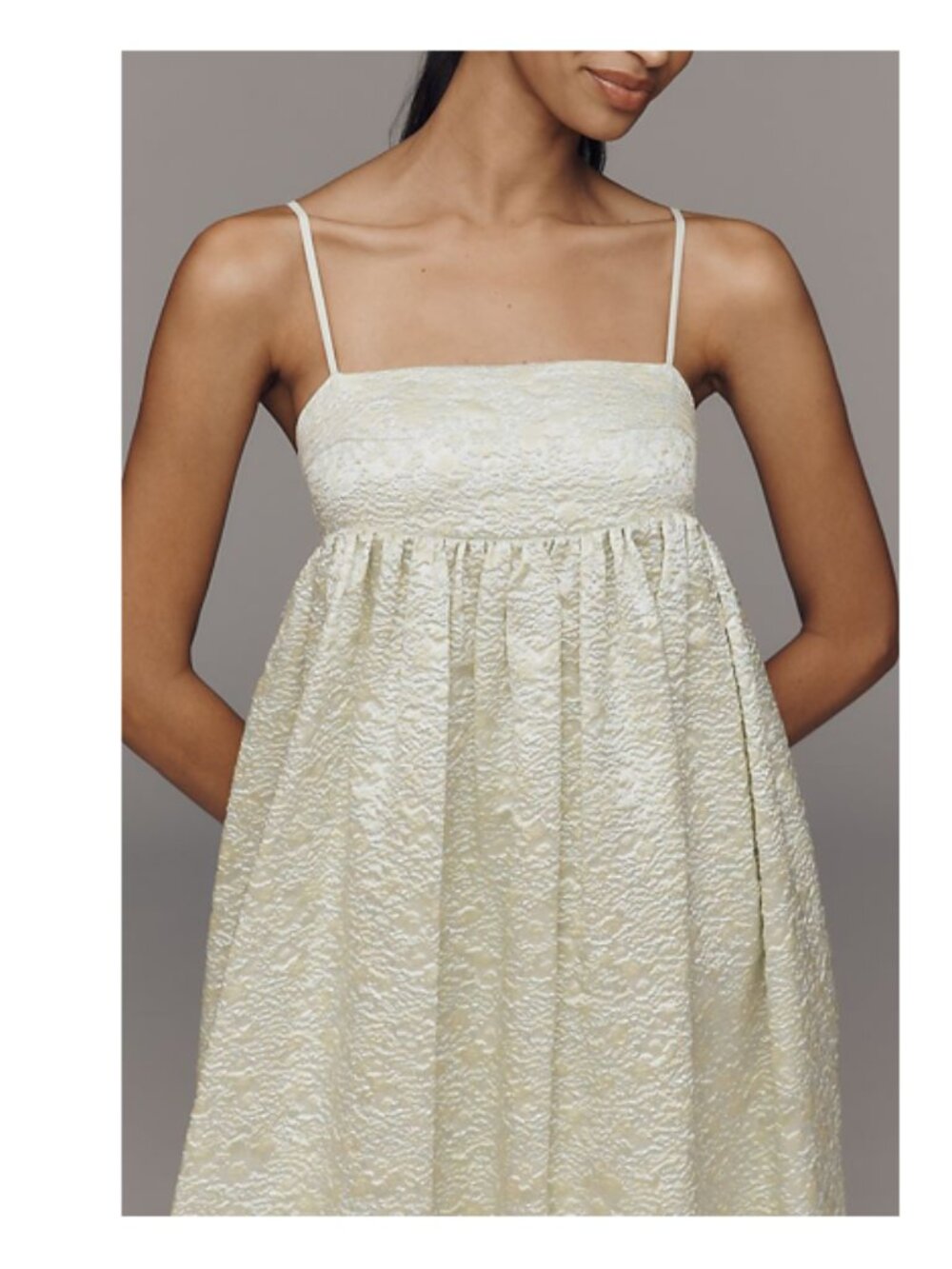 ANTHROPOLOGIE Mare Mare Square-Neck Babydoll Midi Dress - Picture 4 of 15
